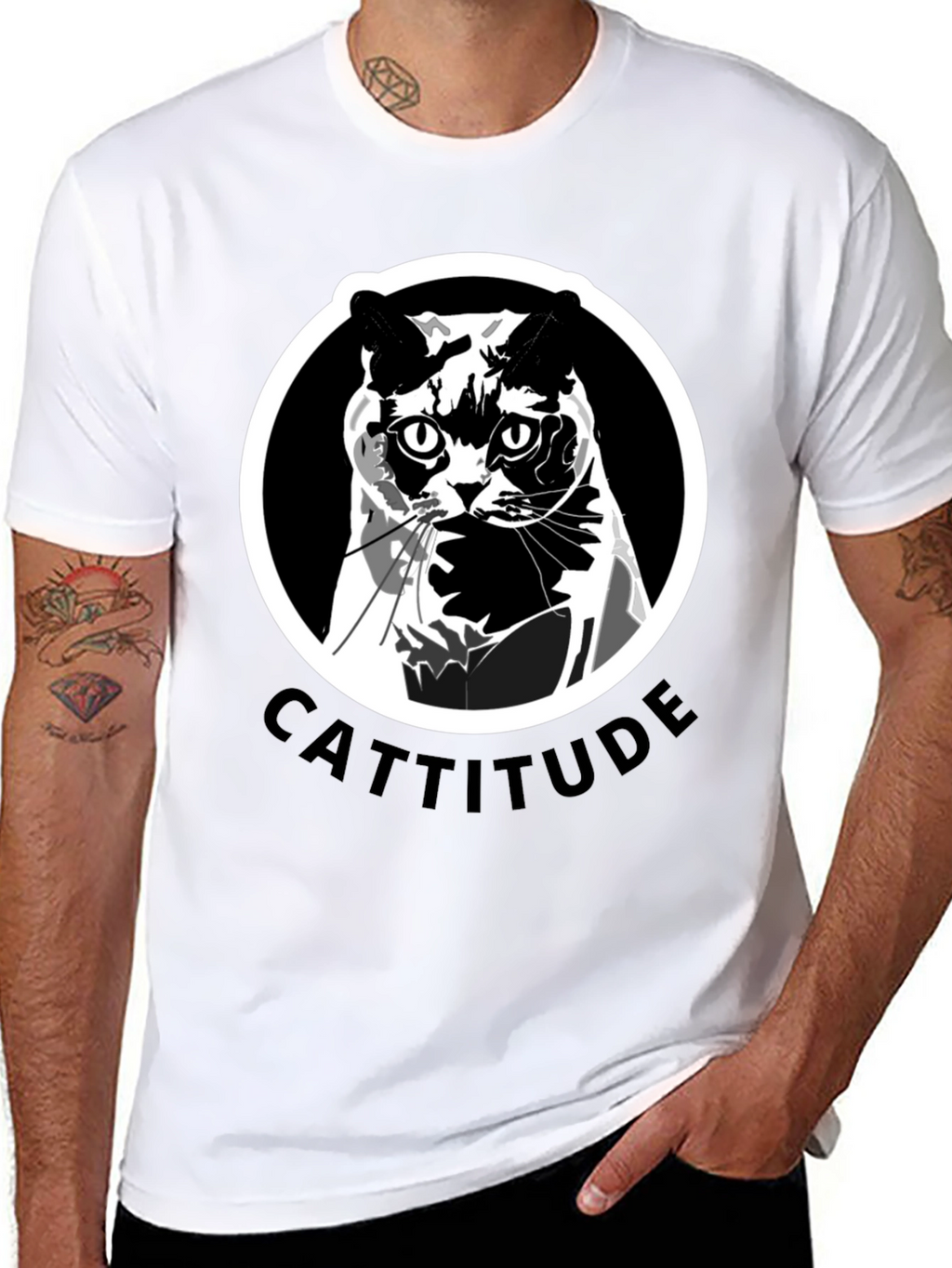 Cattitude T-Shirt: Bold Cat Graphic Tee