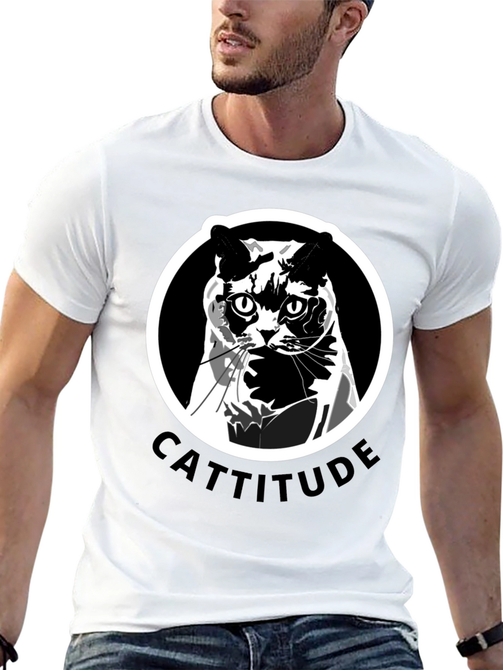 Cattitude T-Shirt: Bold Cat Graphic Tee