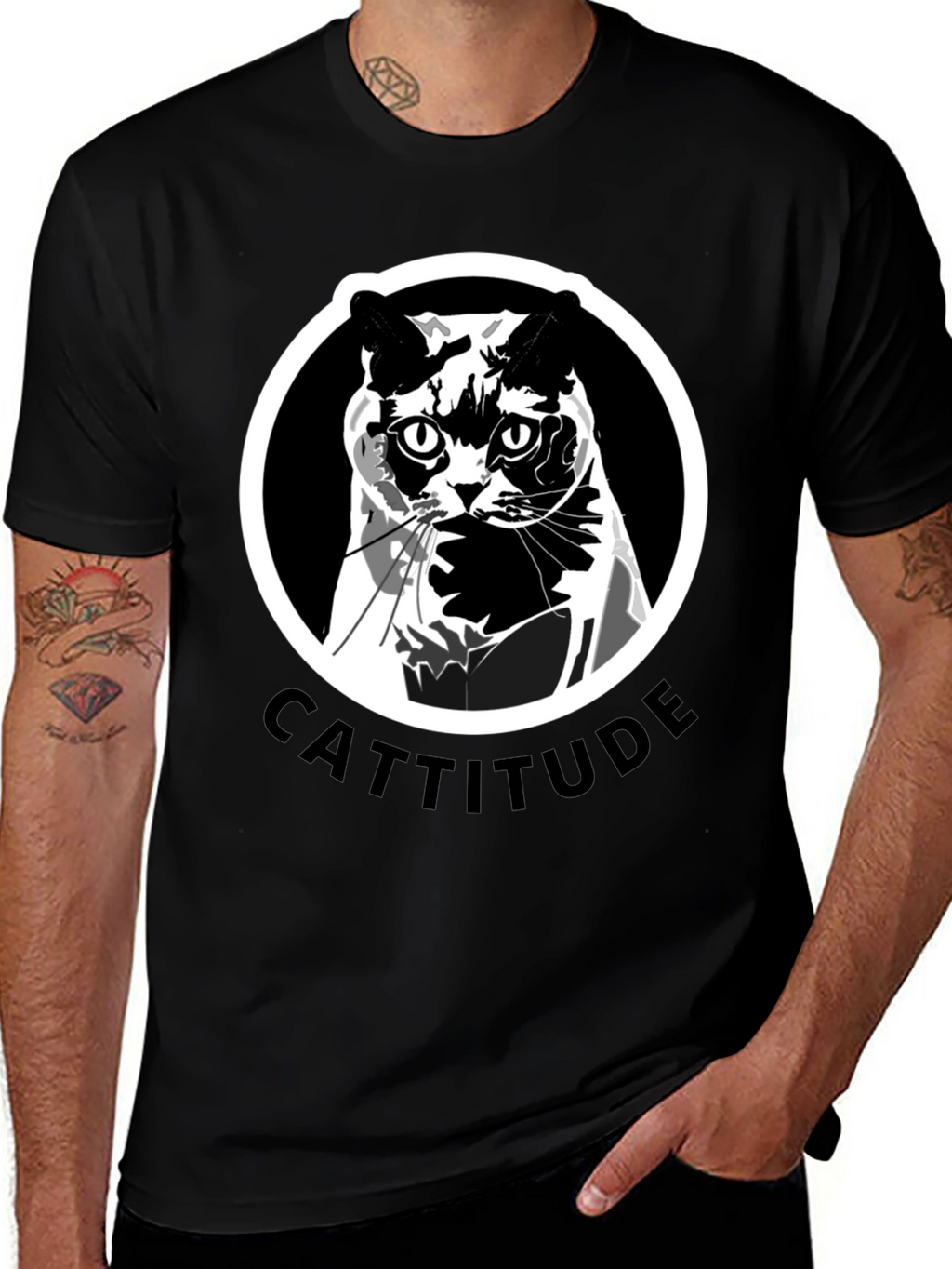 Cattitude T-Shirt: Bold Cat Graphic Tee