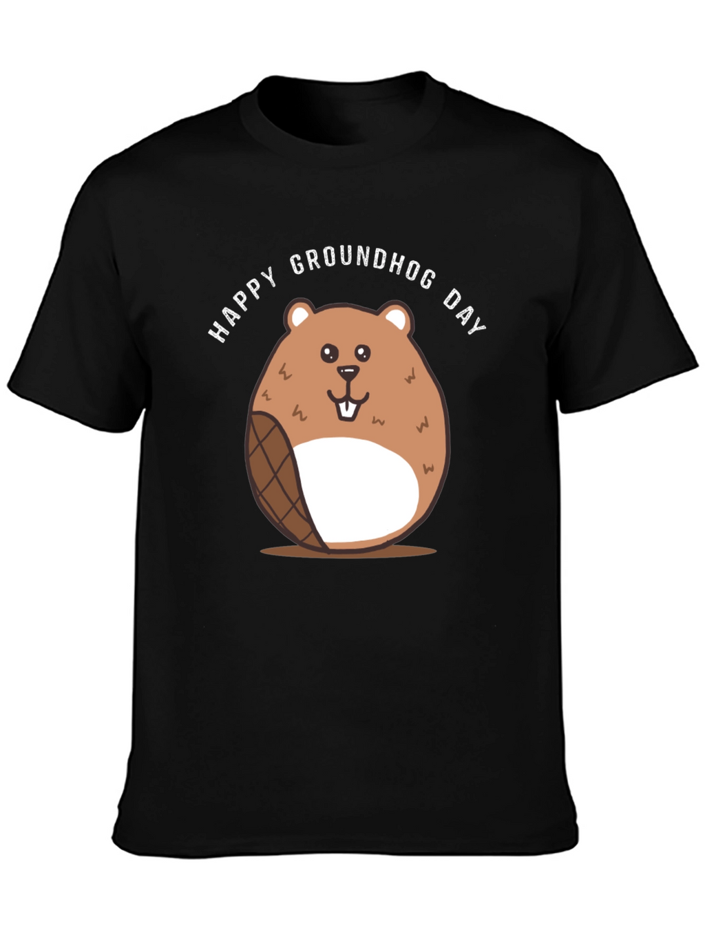 Happy Groundhog Day T-Shirt - Cute Cartoon Design