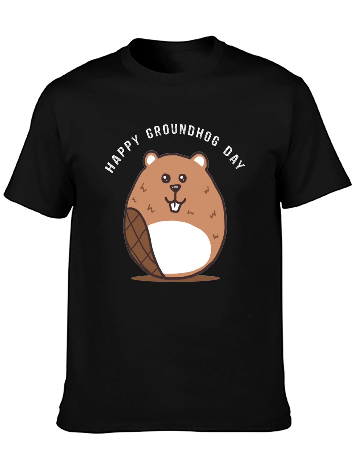 Happy Groundhog Day T-Shirt - Cute Cartoon Design