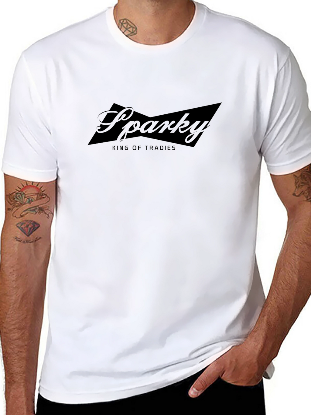 Sparky King of Tradies Black T-Shirt