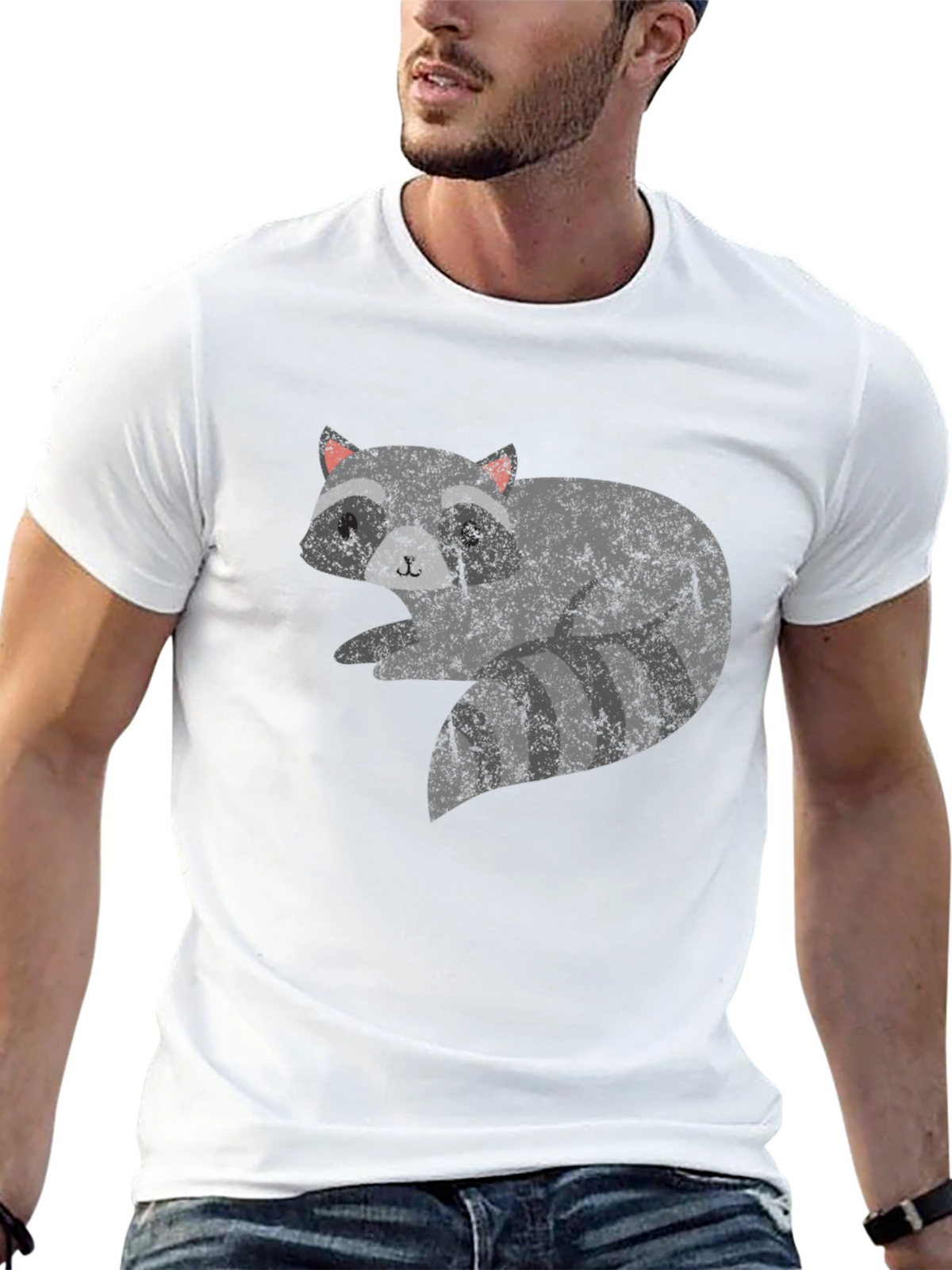 Cool Raccoon Graphic Tee - Unisex Black T-Shirt