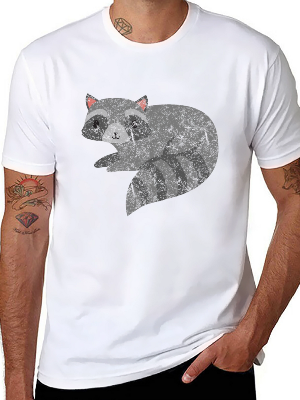 Cool Raccoon Graphic Tee - Unisex Black T-Shirt