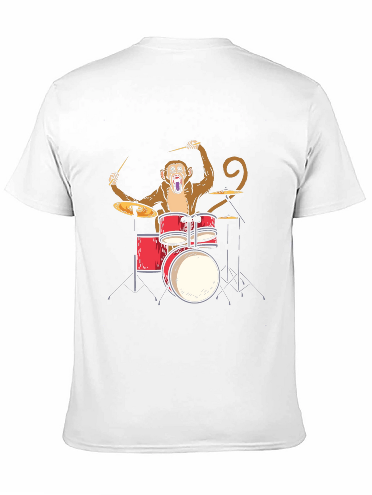 Monkey Drummer Graphic Tee - Black Cotton T-Shirt