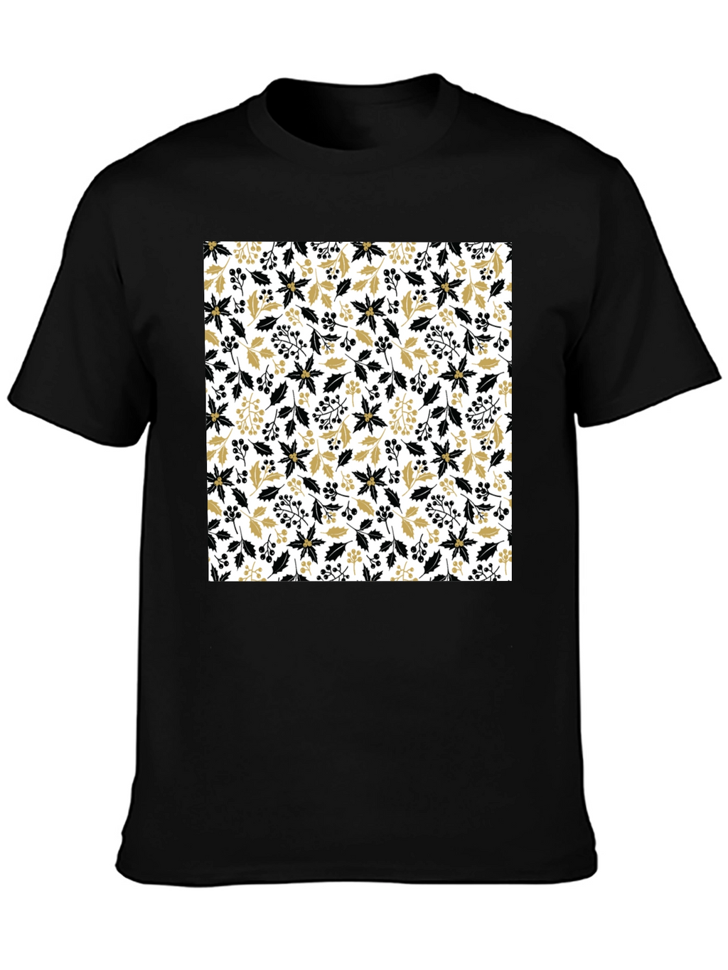 Floral Pattern Crew Neck Tee