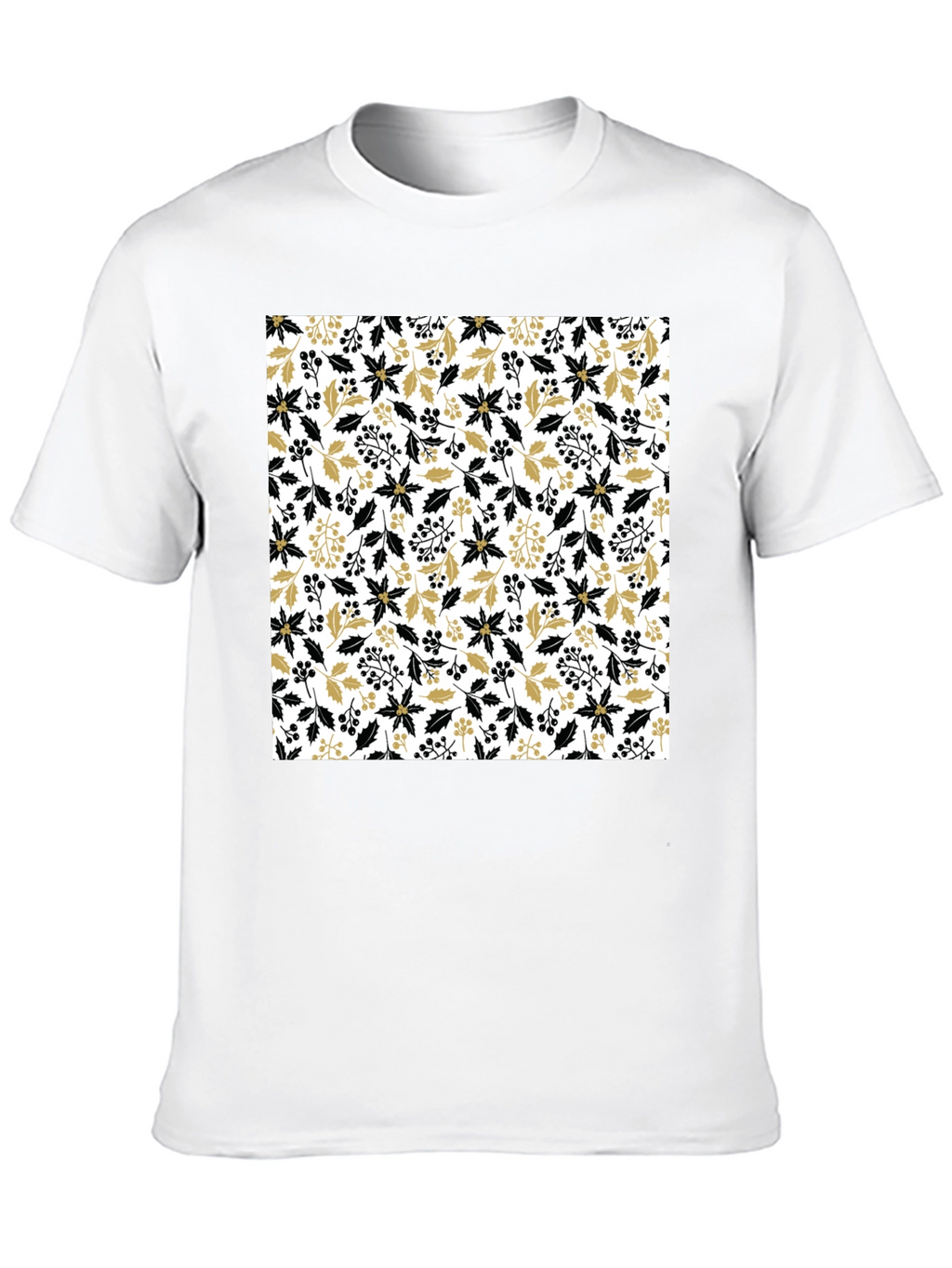 Floral Pattern Crew Neck Tee