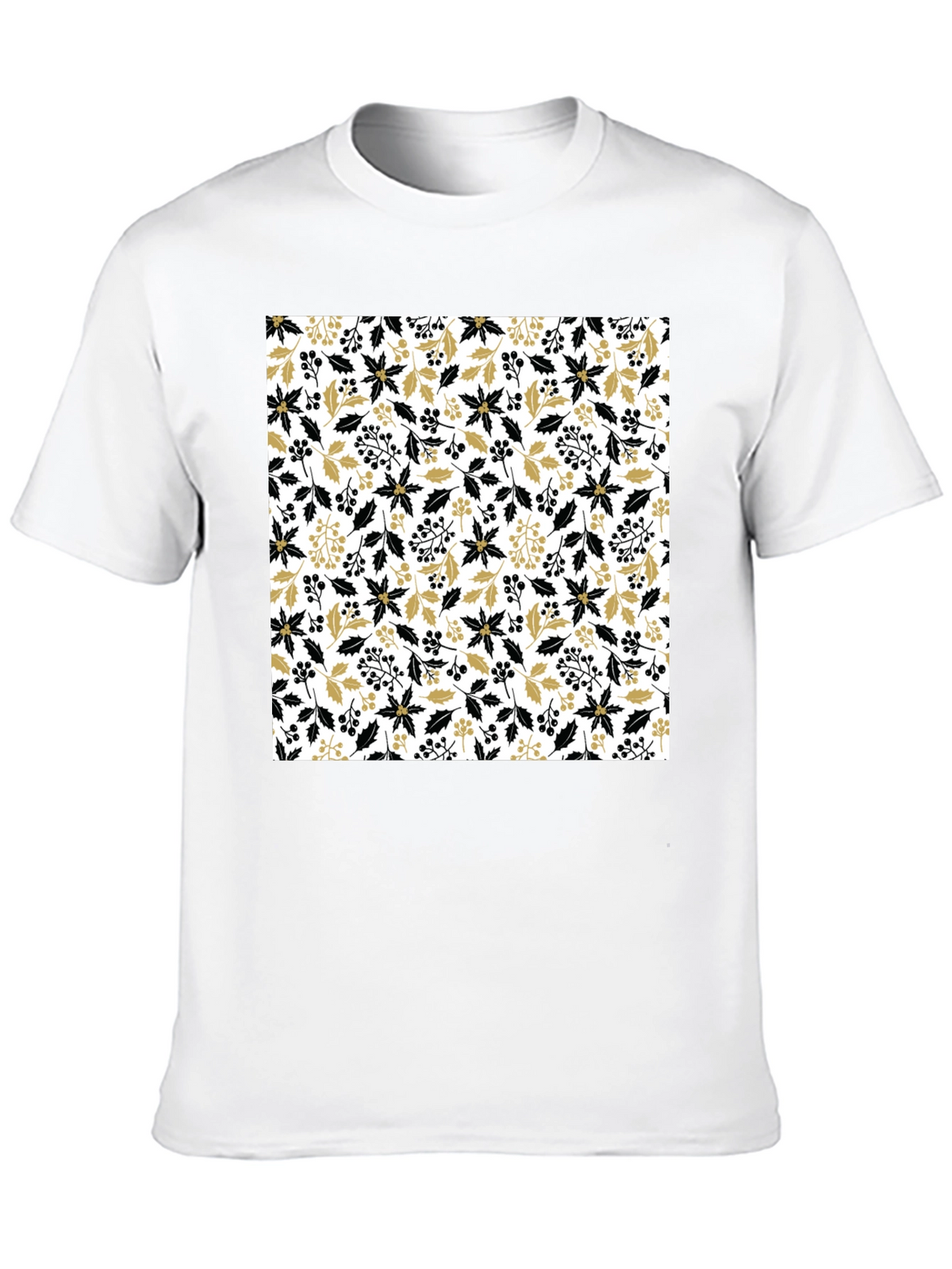 Floral Pattern Crew Neck Tee