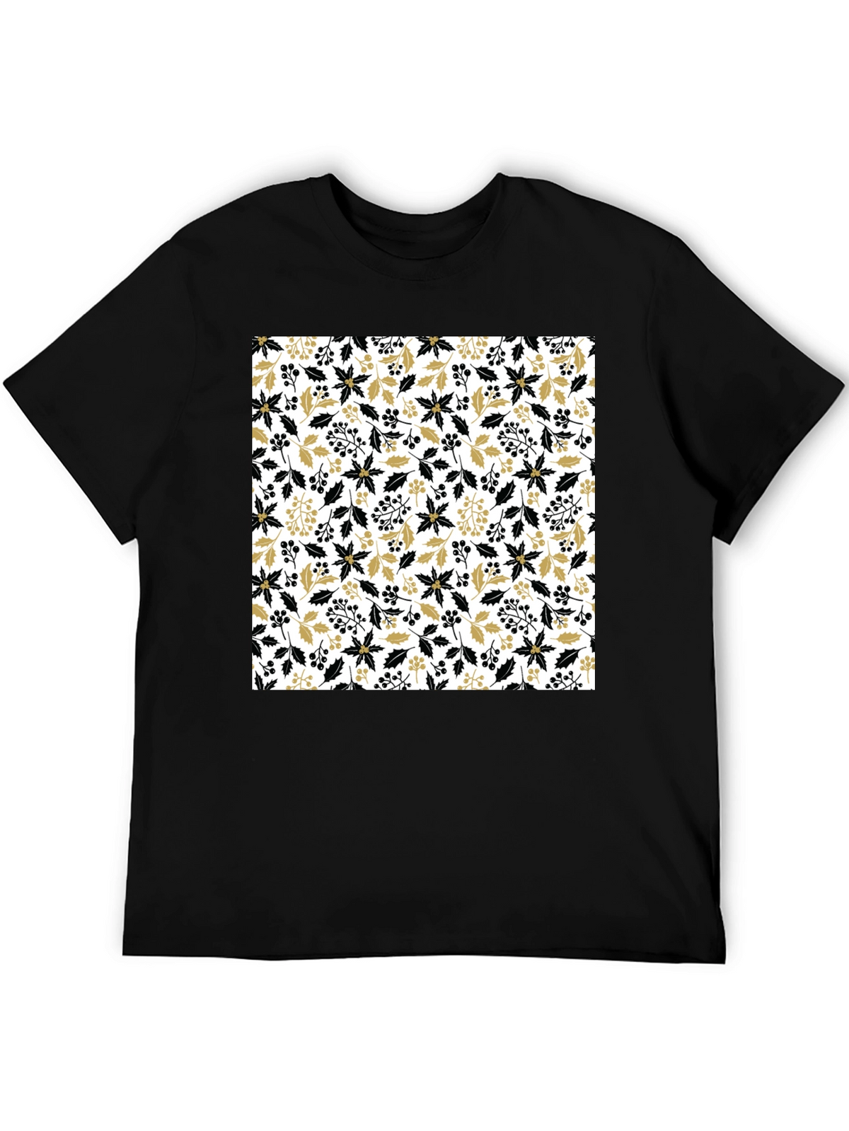 Floral Pattern Crew Neck Tee