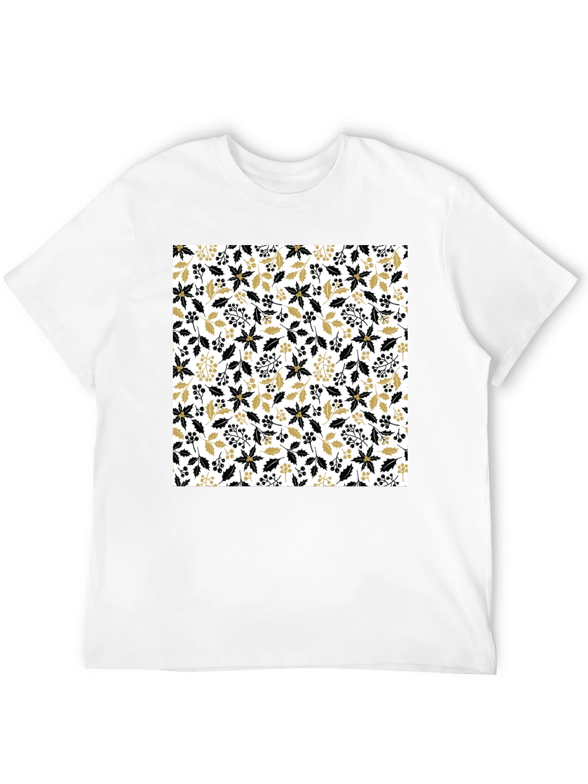 Floral Pattern Crew Neck Tee