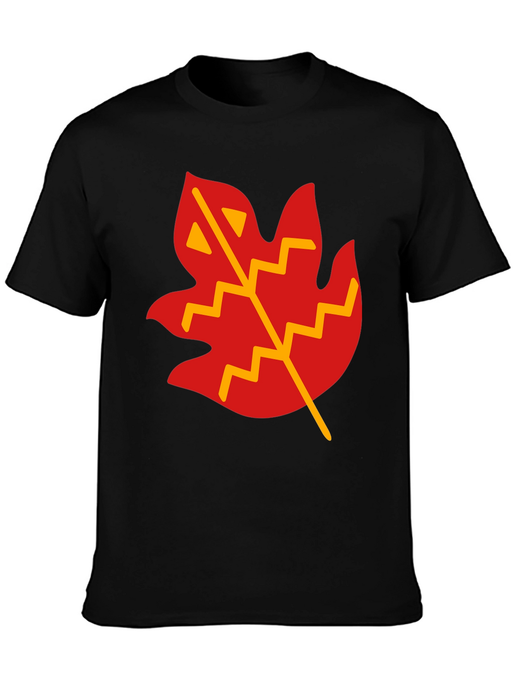 Leaf Graphic T-Shirt - Casual Black Tee