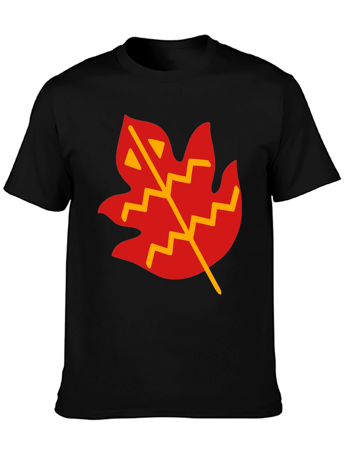 Leaf Graphic T-Shirt - Casual Black Tee