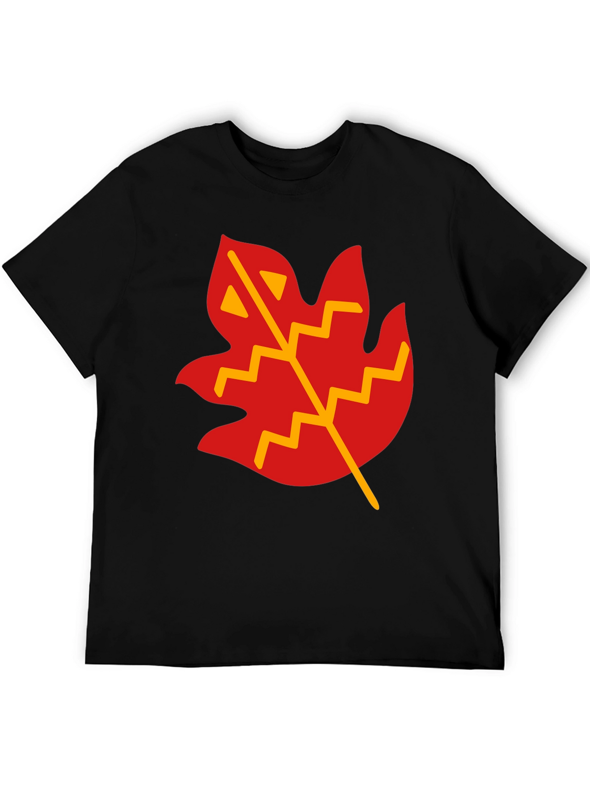 Leaf Graphic T-Shirt - Casual Black Tee