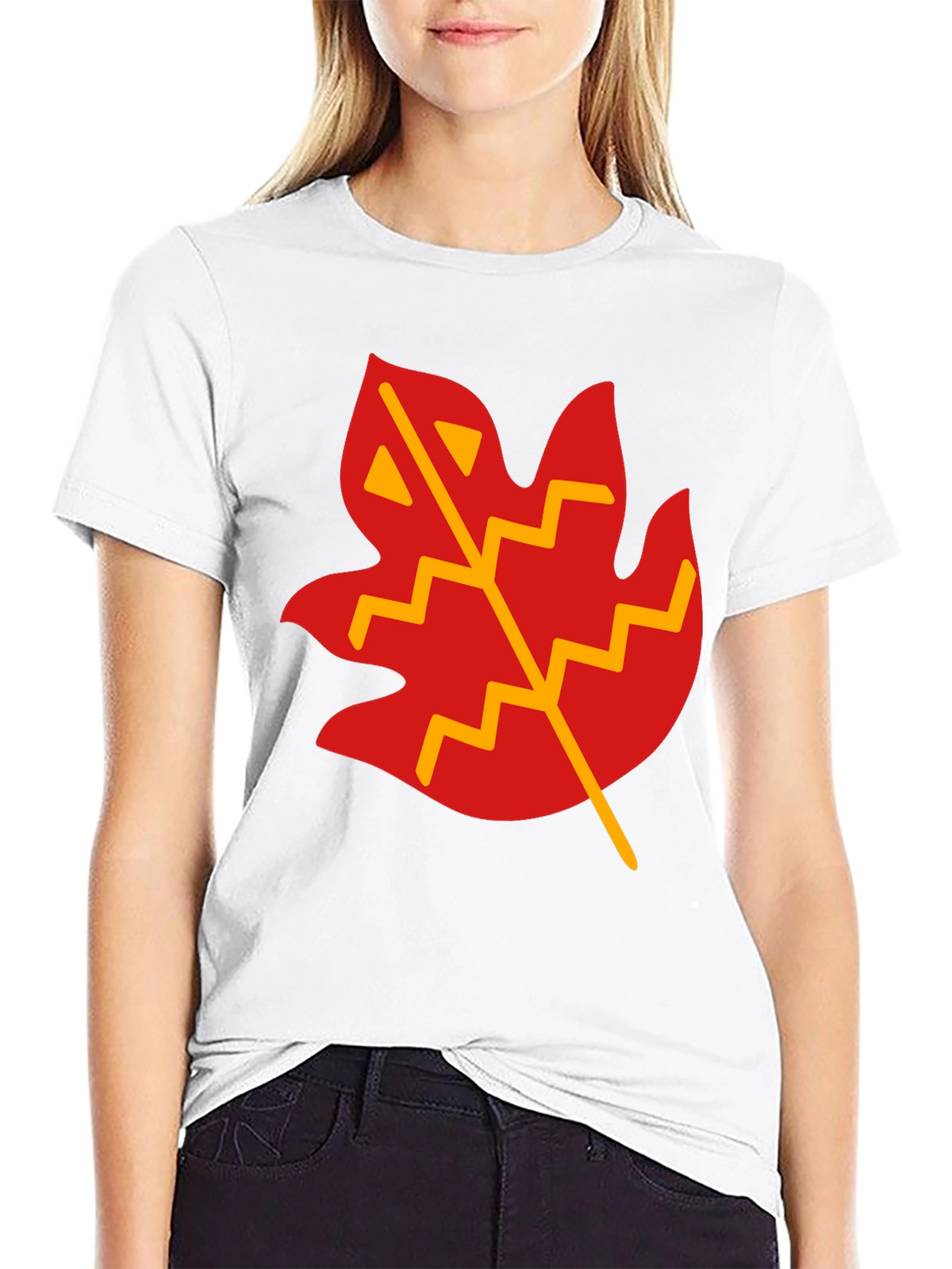 Leaf Graphic T-Shirt - Casual Black Tee