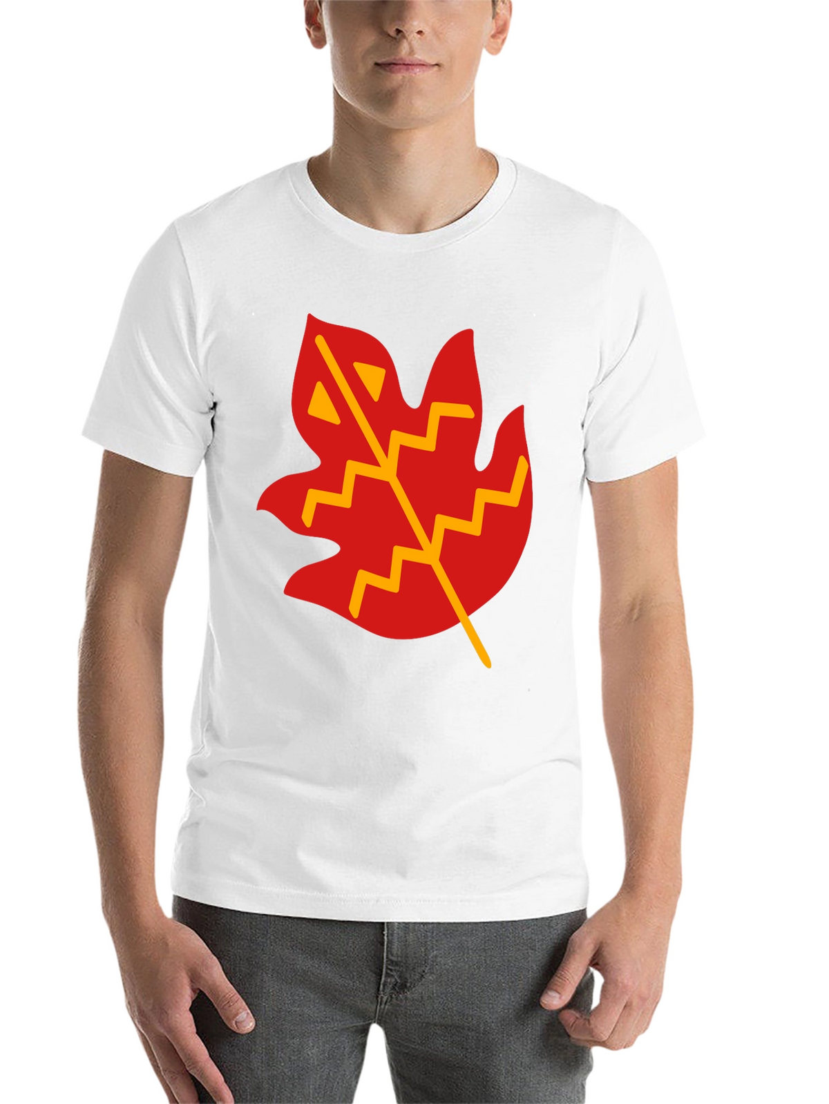 Leaf Graphic T-Shirt - Casual Black Tee