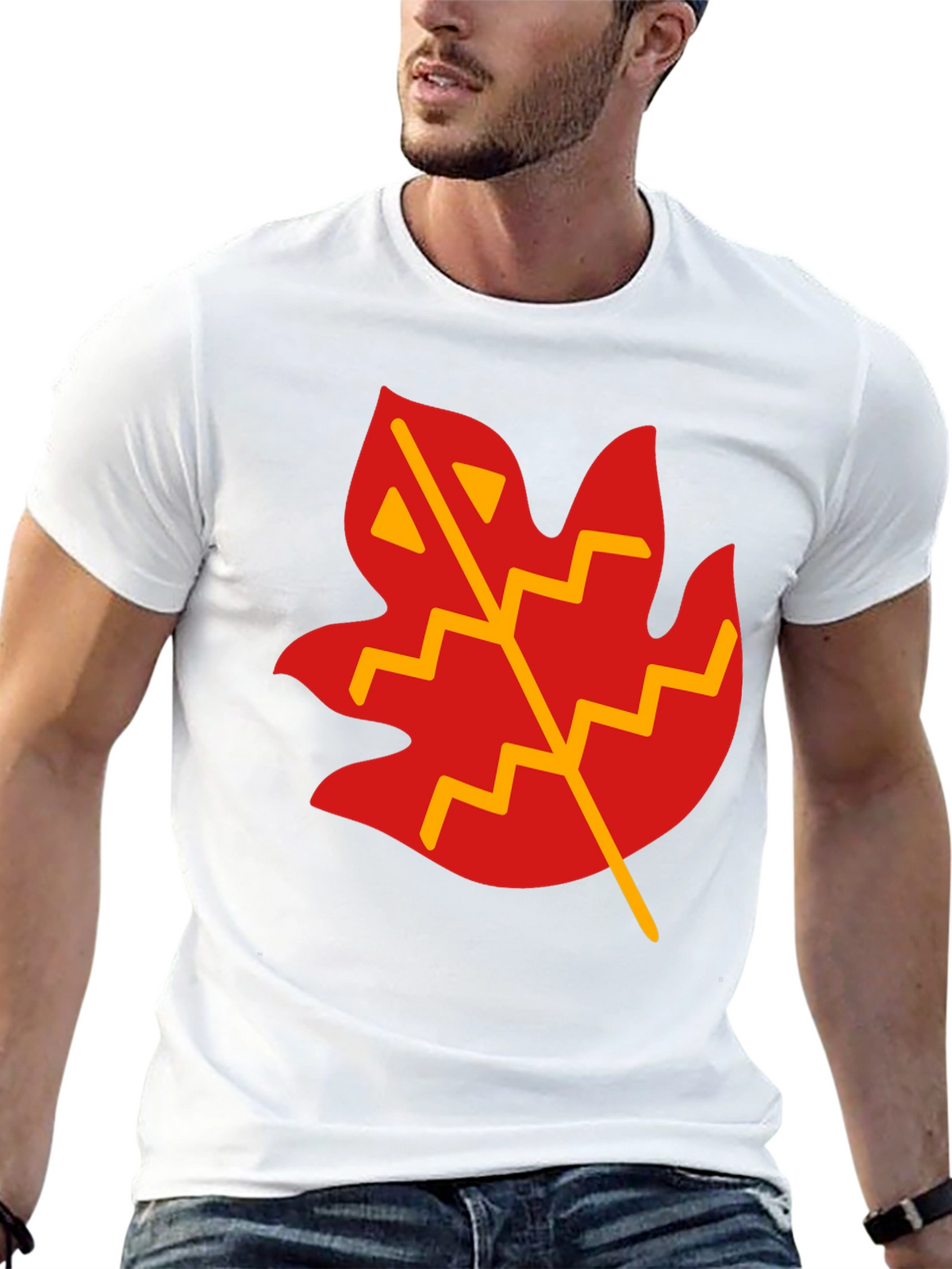 Leaf Graphic T-Shirt - Casual Black Tee