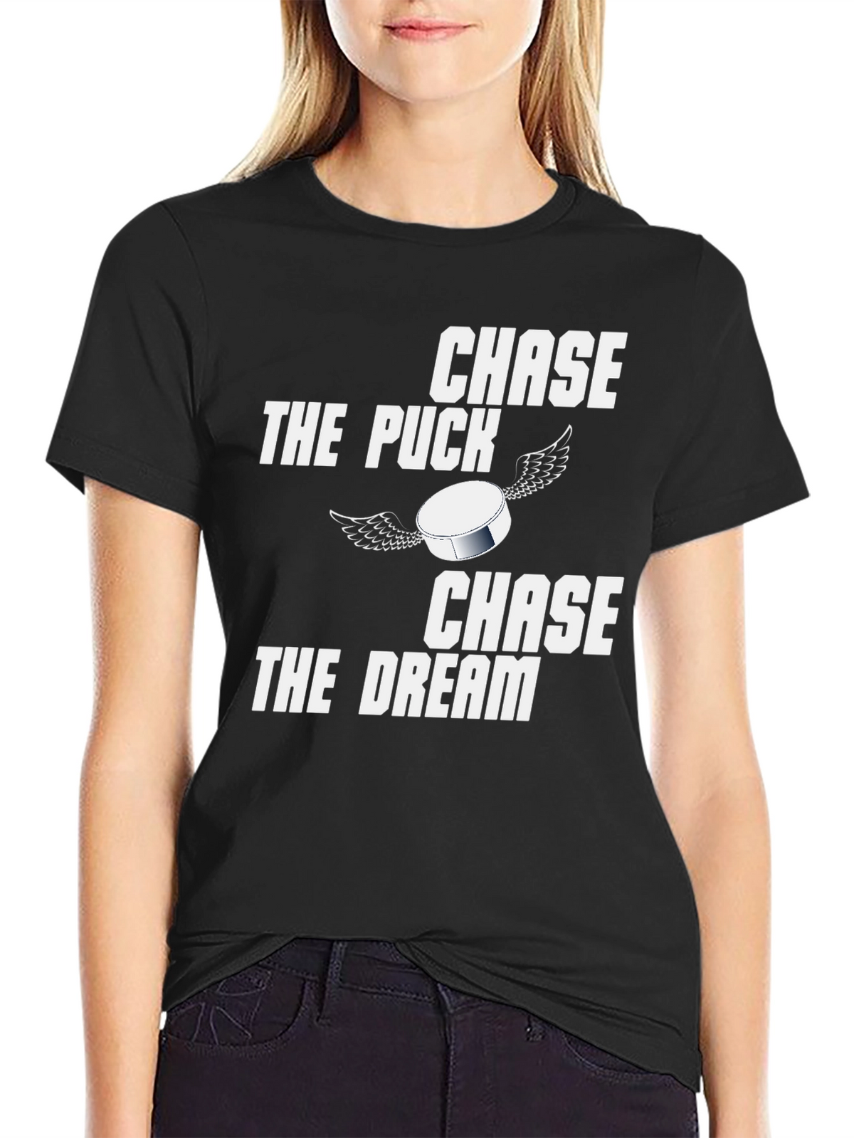 Chase the Puck Chase the Dream Graphic T-Shirt