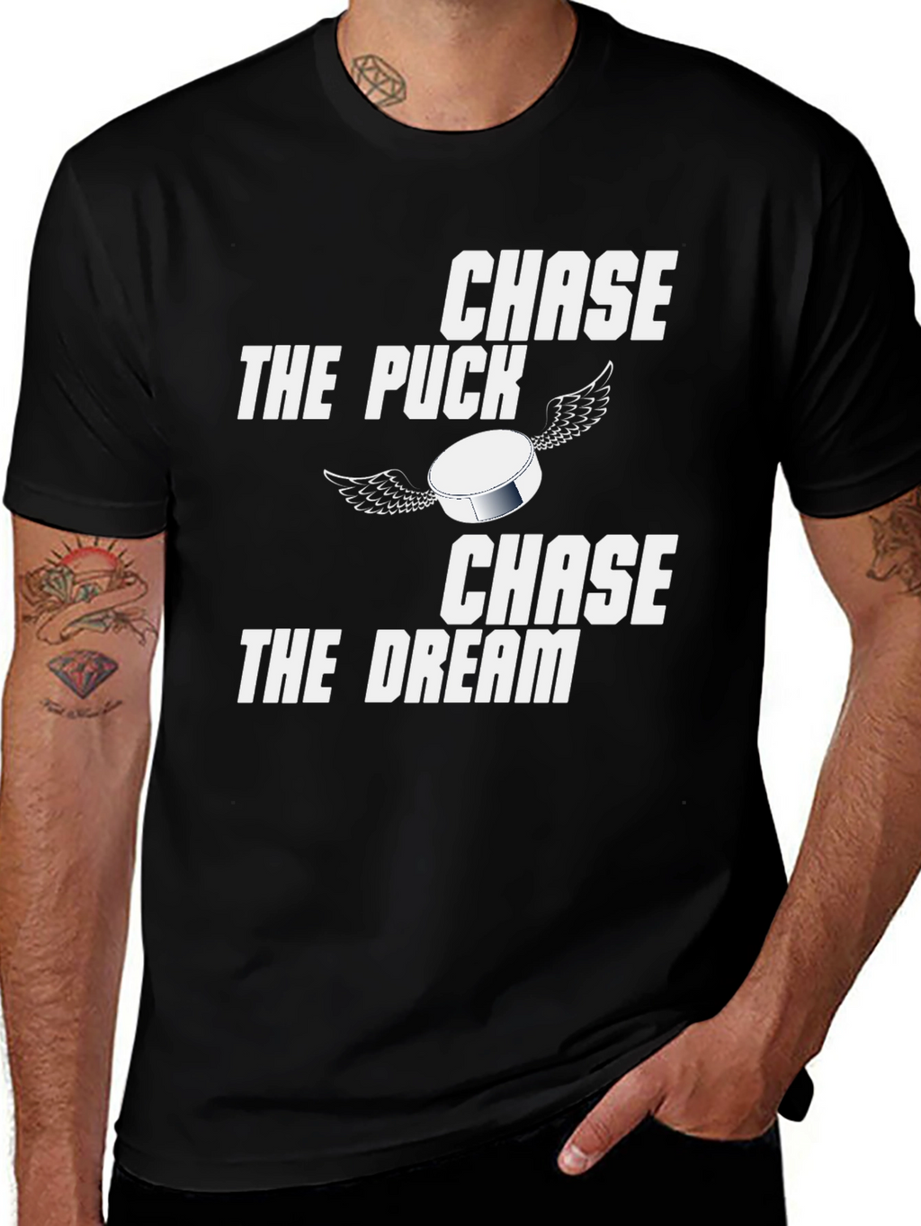 Chase the Puck Chase the Dream Graphic T-Shirt