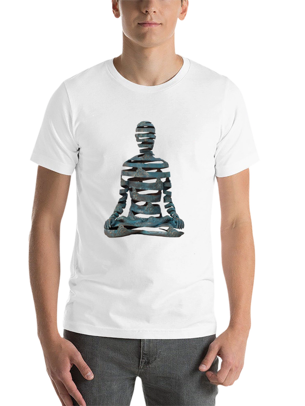 Abstract Meditating Figure Graphic T-Shirt