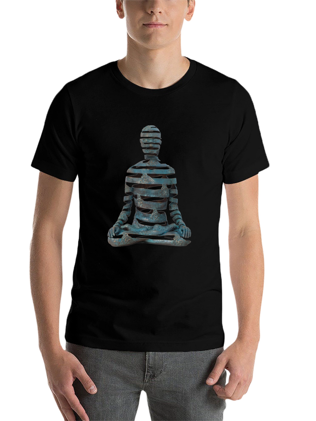 Abstract Meditating Figure Graphic T-Shirt