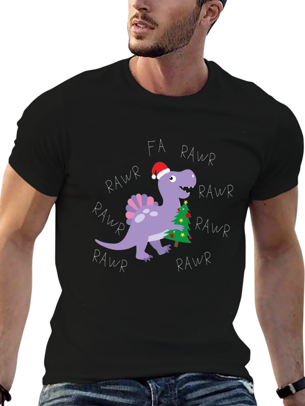 Fa Rawr Rawr Dinosaur Christmas T-Shirt