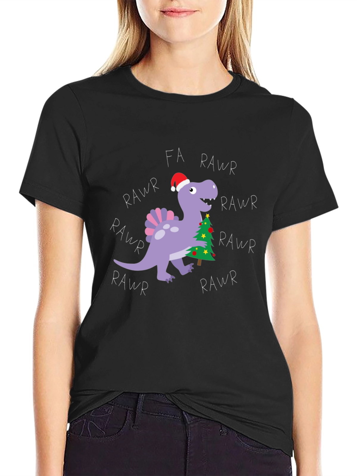 Fa Rawr Rawr Dinosaur Christmas T-Shirt