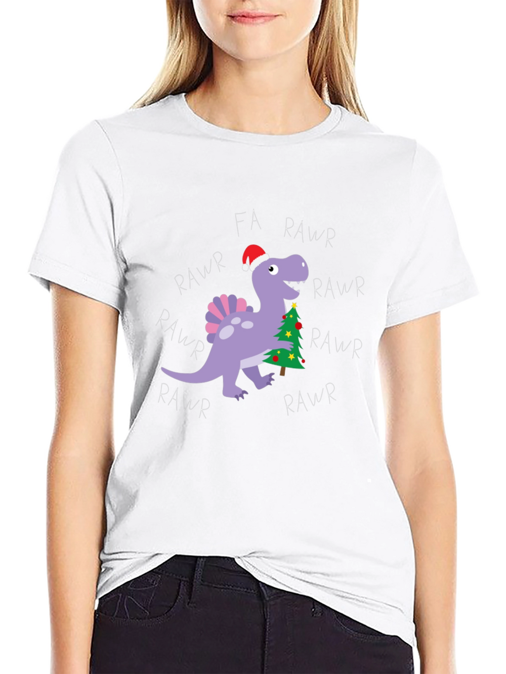 Fa Rawr Rawr Dinosaur Christmas T-Shirt