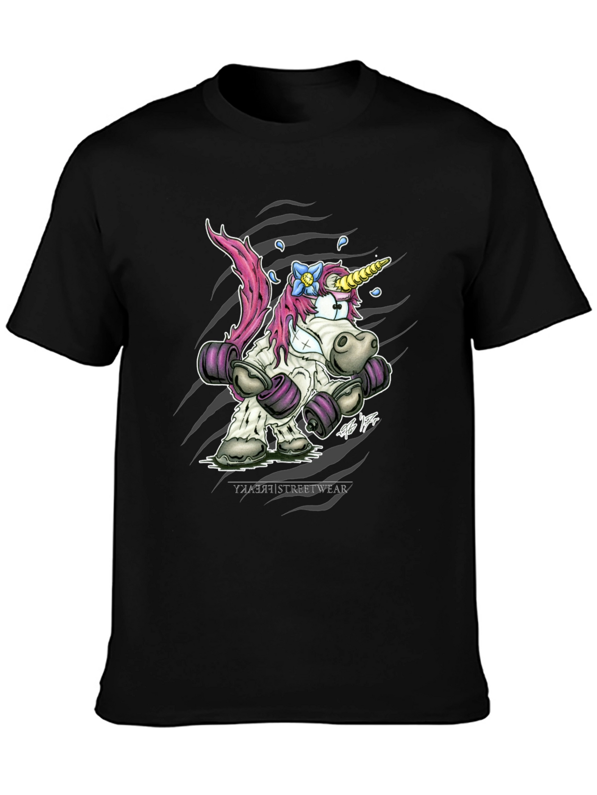Unicorn Powerlifter Black T-Shirt