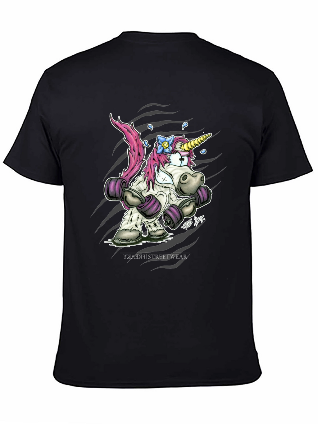 Unicorn Powerlifter Black T-Shirt