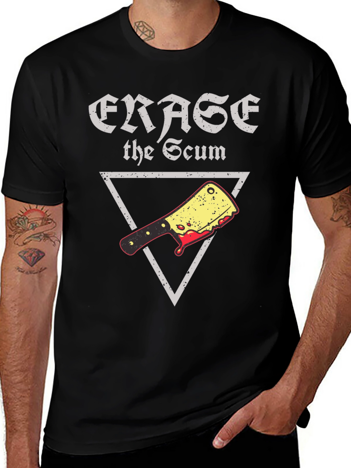 Erase the Scum Graphic Tee - Butcher Cleaver T-Shirt
