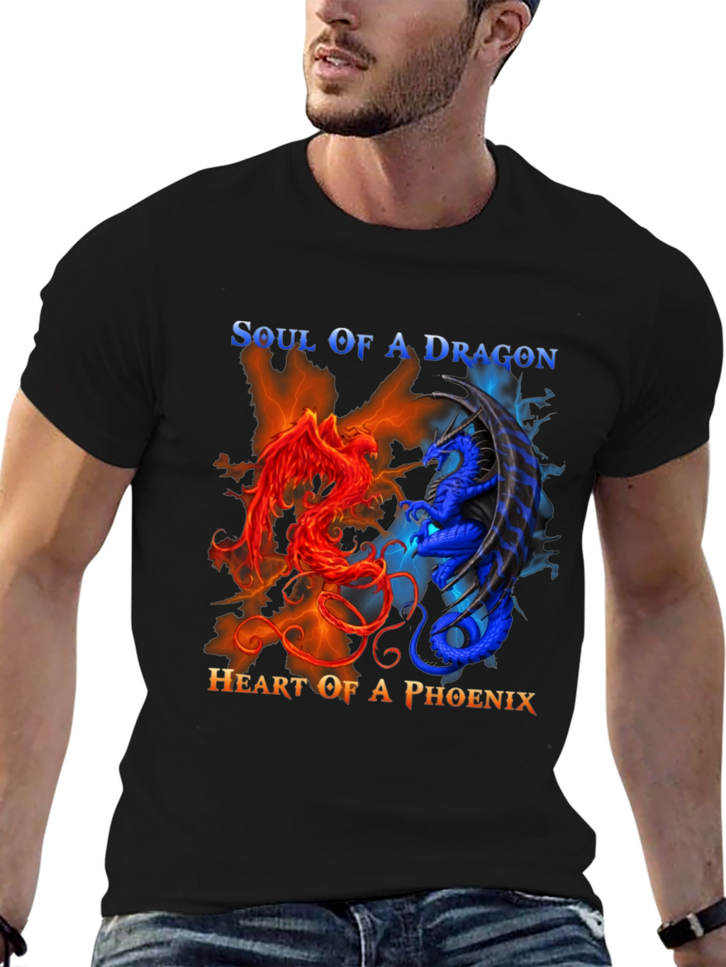 Soul of Dragon Heart of Phoenix Graphic Tee