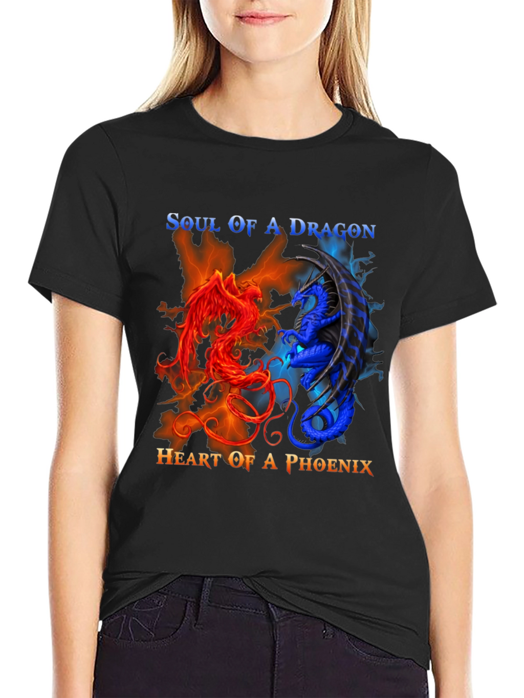 Soul of Dragon Heart of Phoenix Graphic Tee