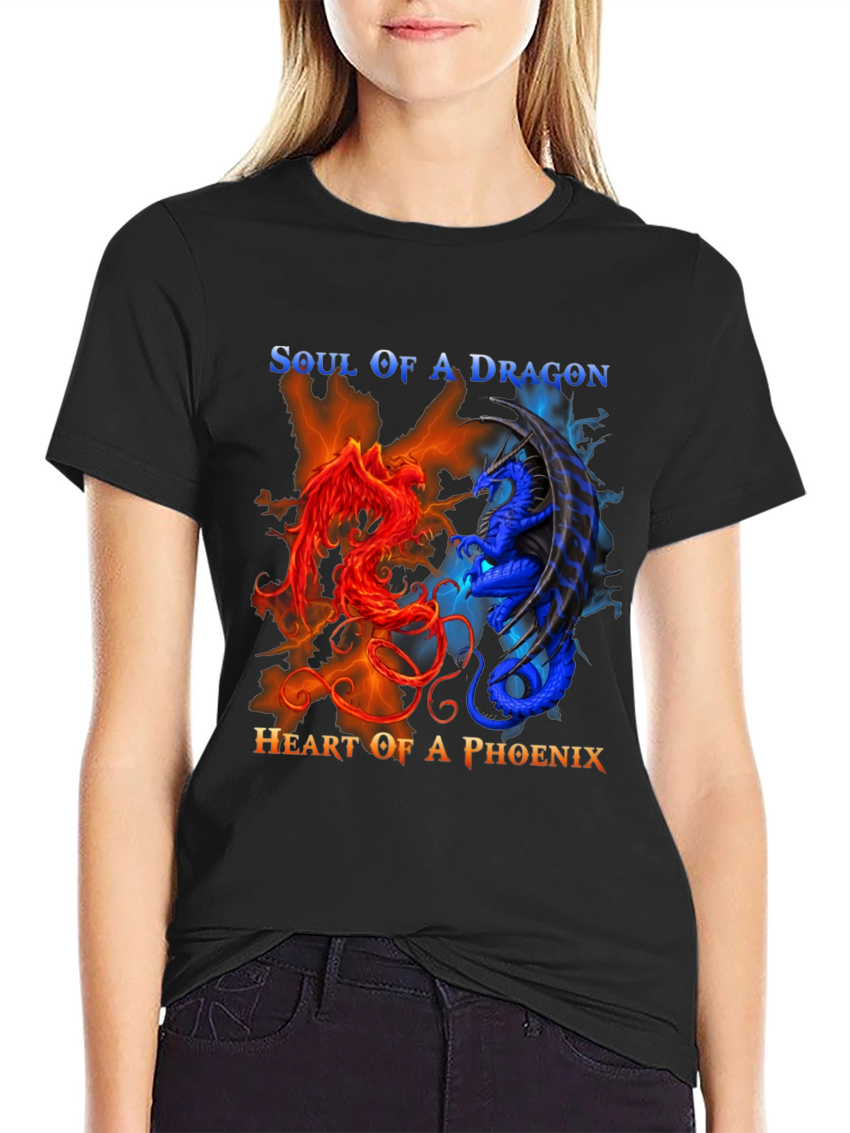 Soul of Dragon Heart of Phoenix Graphic Tee