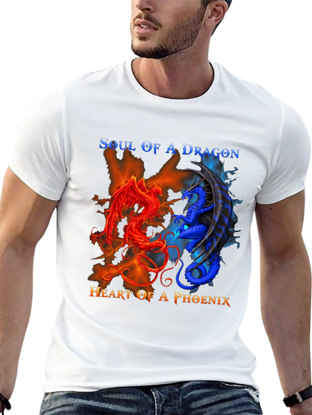 Soul of Dragon Heart of Phoenix Graphic Tee