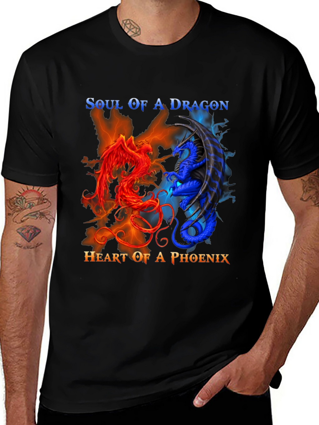 Soul of Dragon Heart of Phoenix Graphic Tee