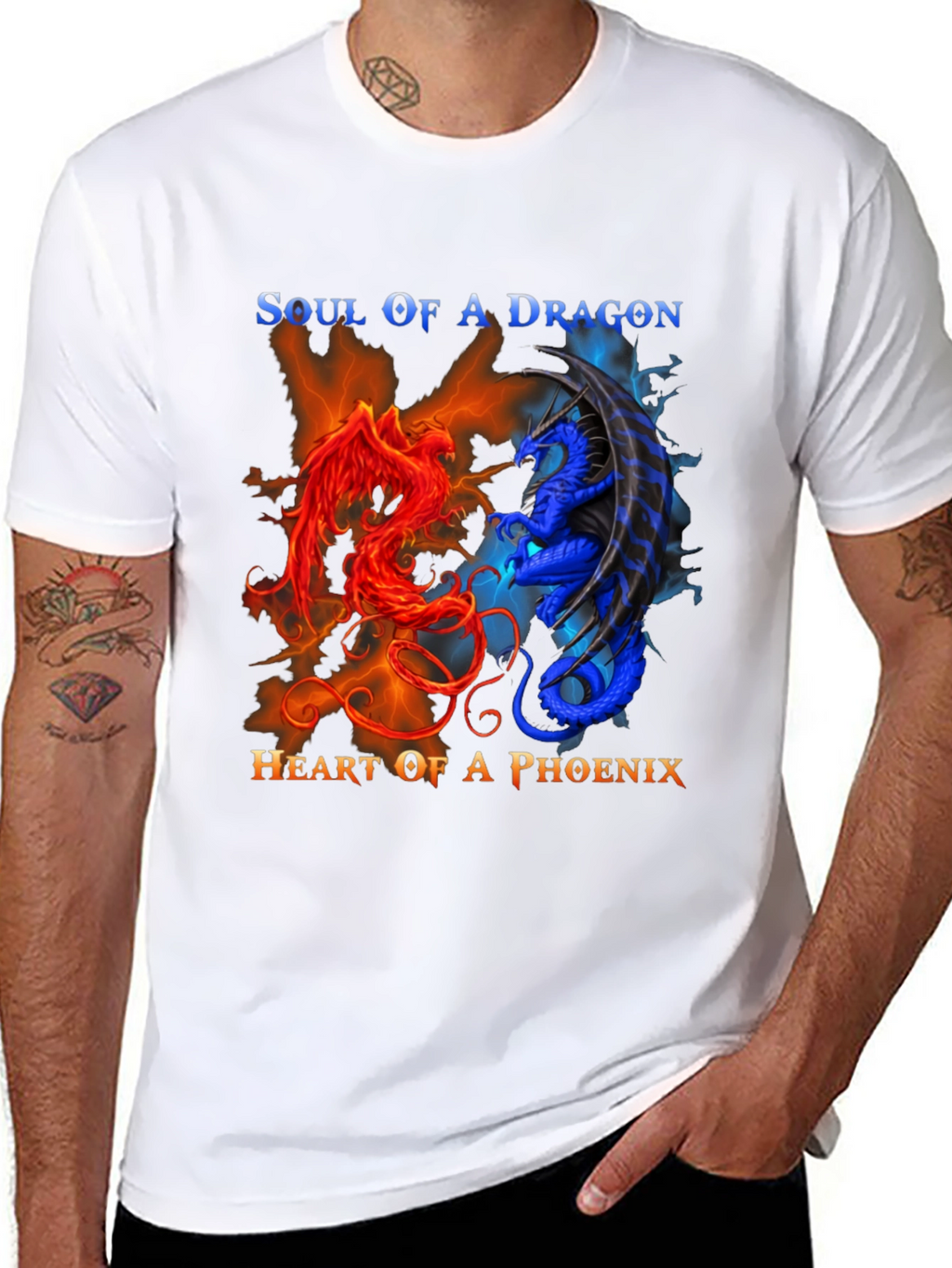 Soul of Dragon Heart of Phoenix Graphic Tee