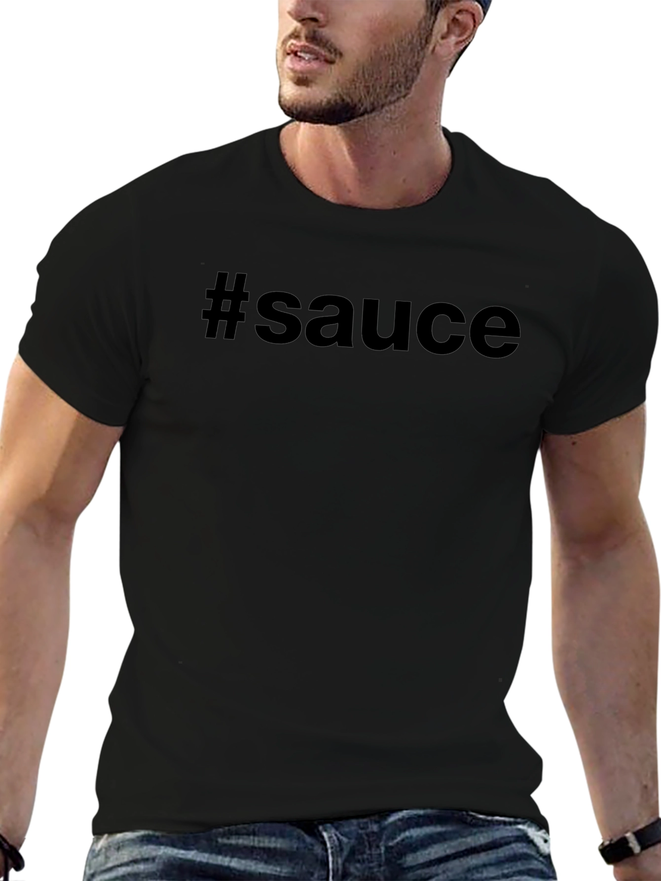 #Sauce Black Graphic Tee - Trendy Casual Style