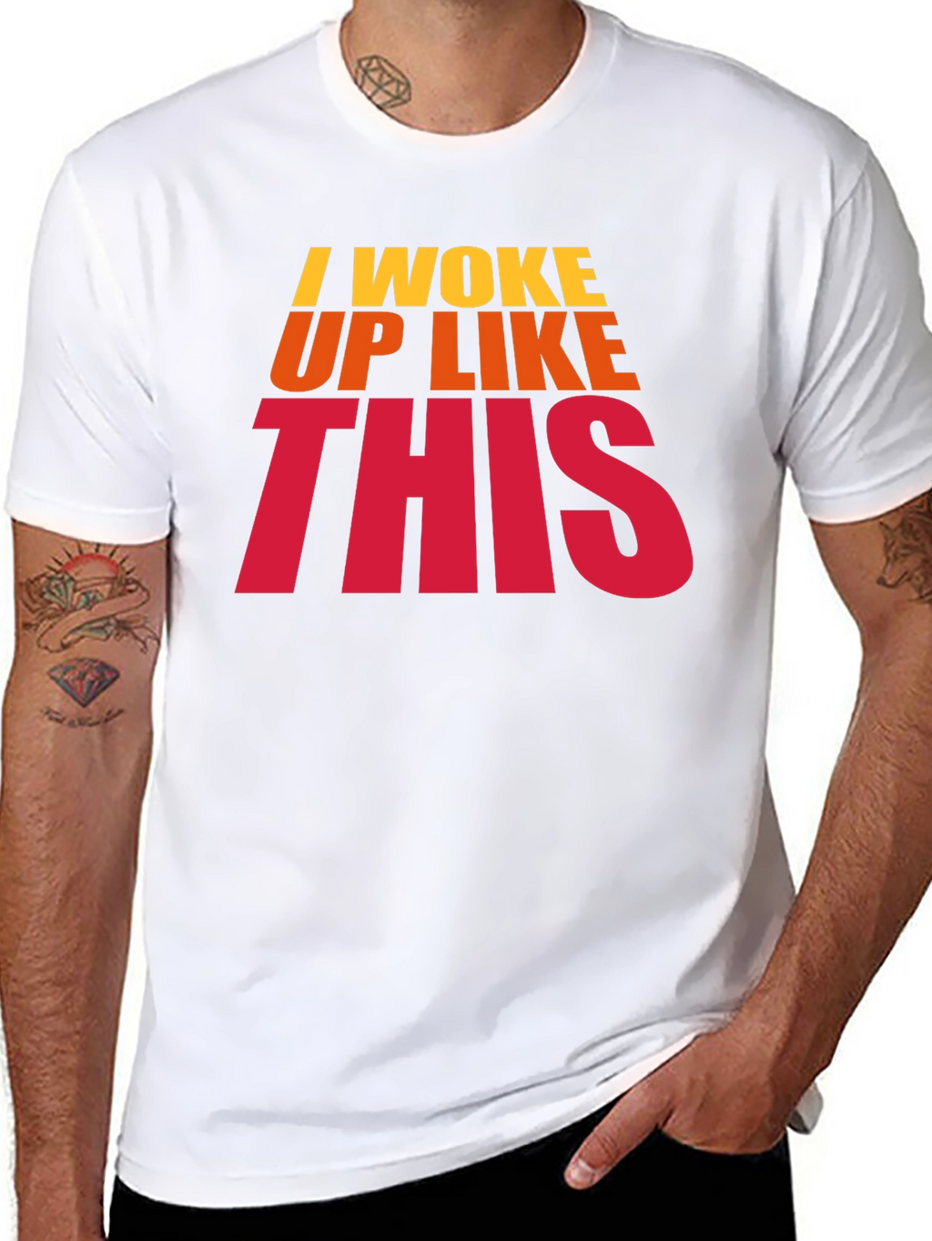 I Woke Up Like This Black Graphic T-Shirt