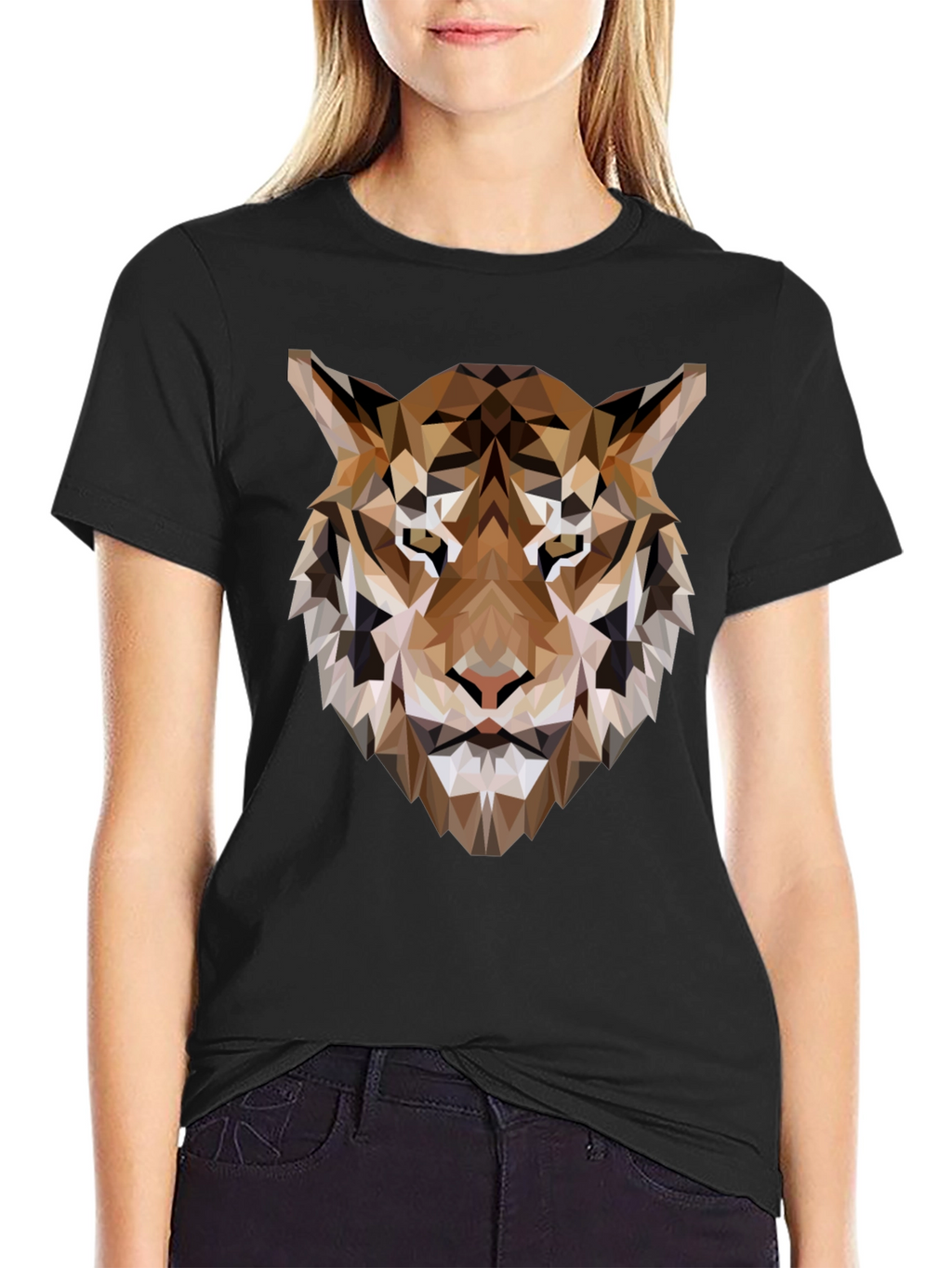 Geometric Tiger Graphic Tee - Modern Style