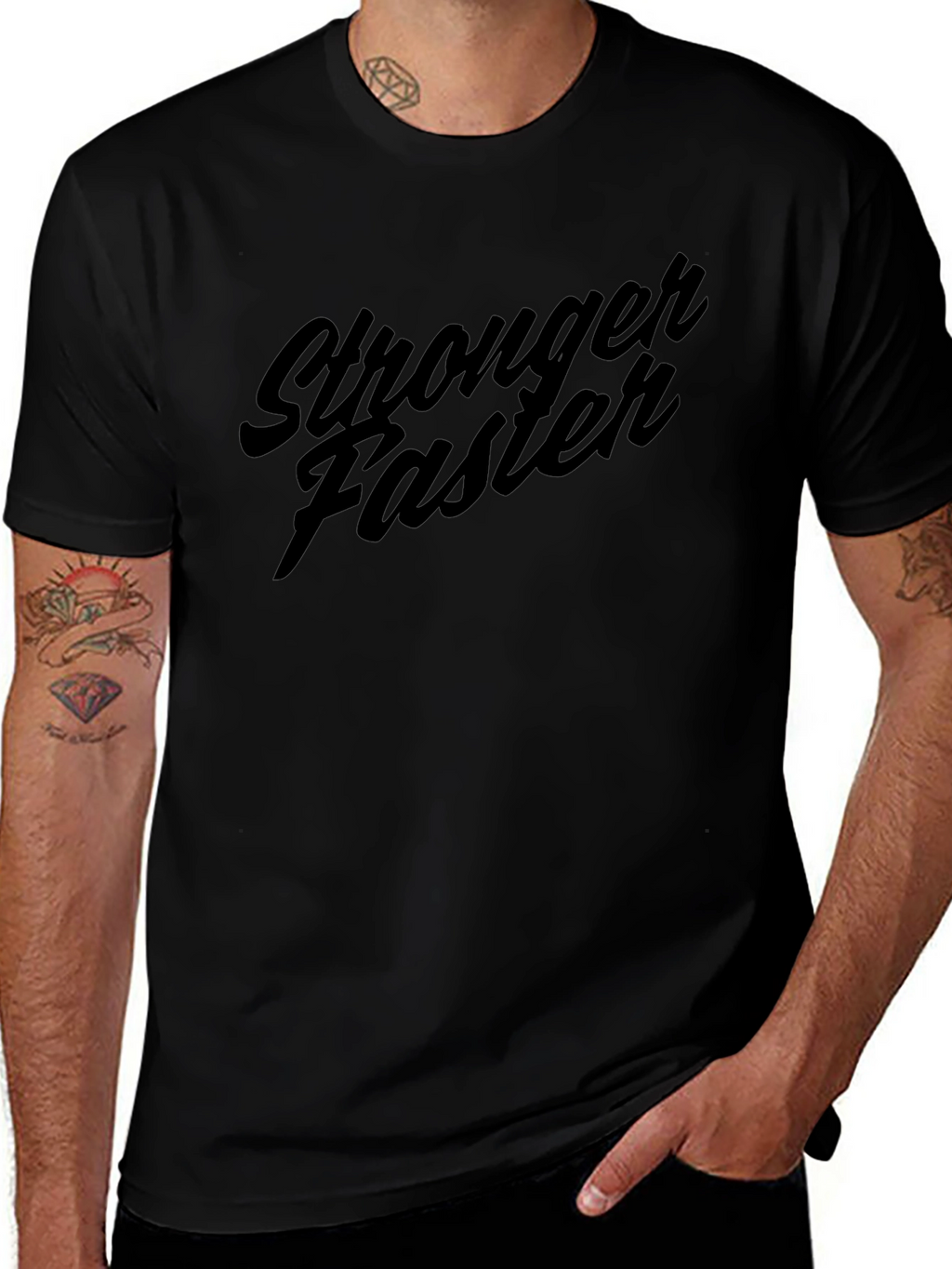 Stronger Faster Graphic Tee - Black