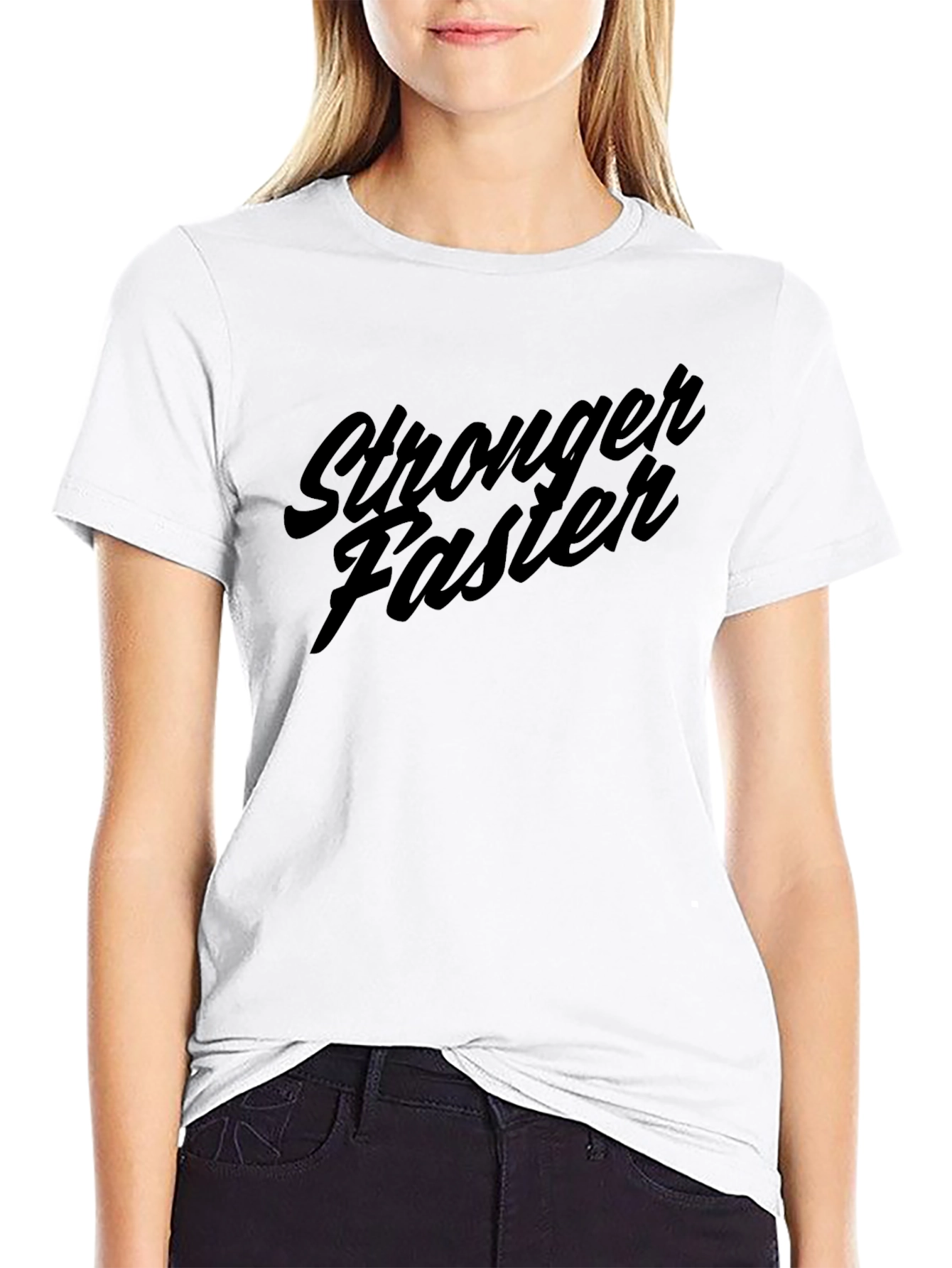 Stronger Faster Graphic Tee - Black