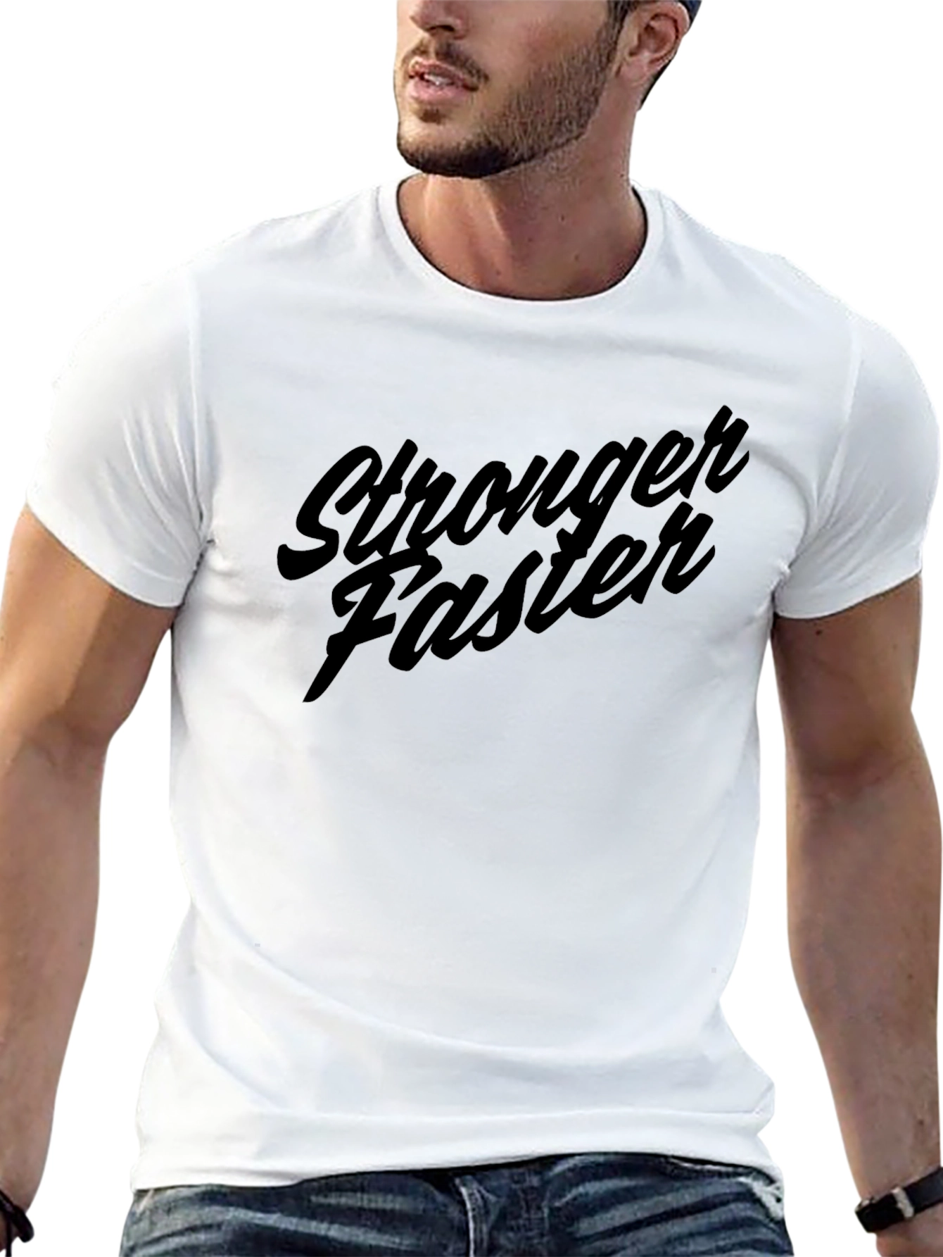 Stronger Faster Graphic Tee - Black