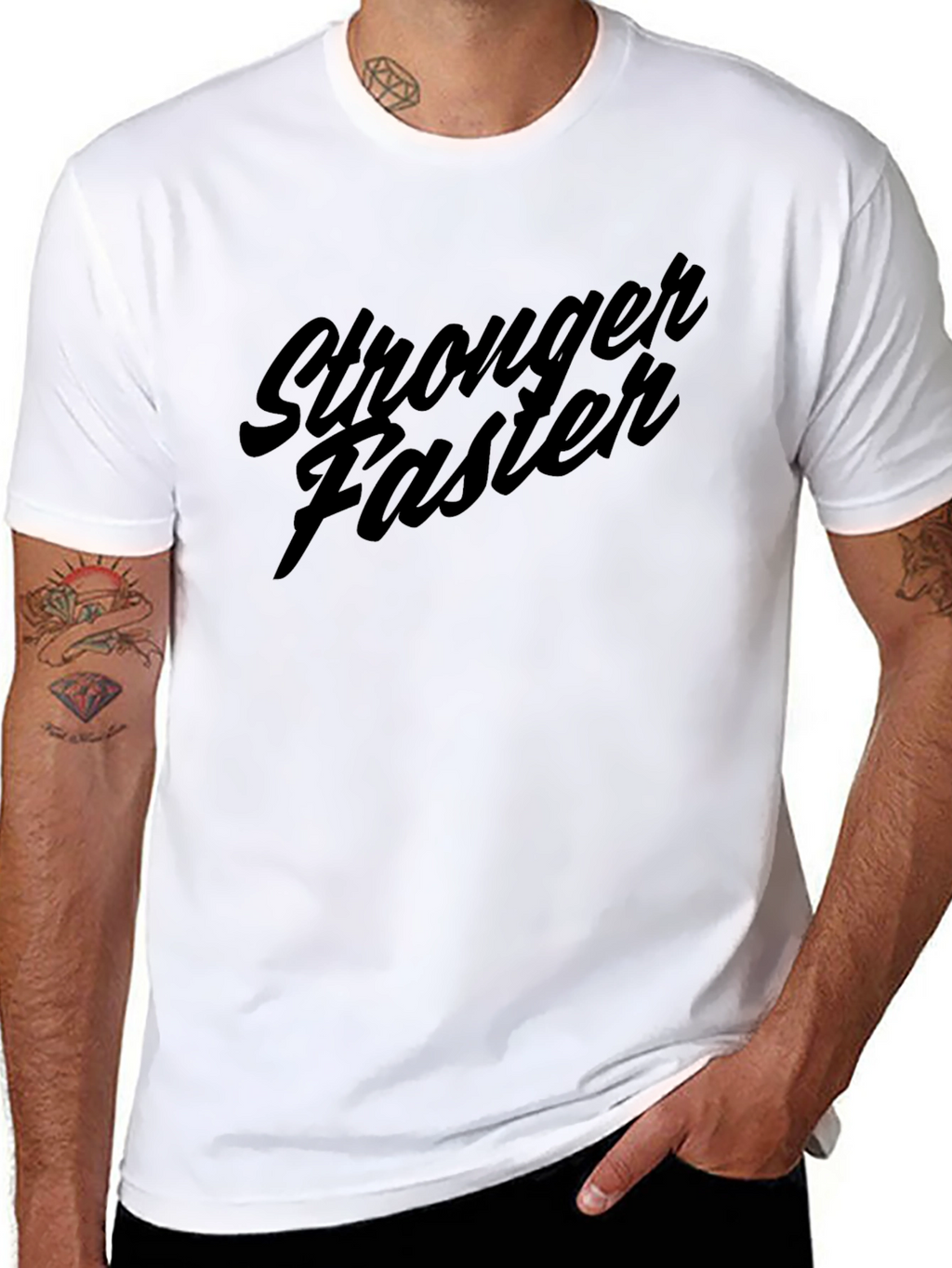 Stronger Faster Graphic Tee - Black