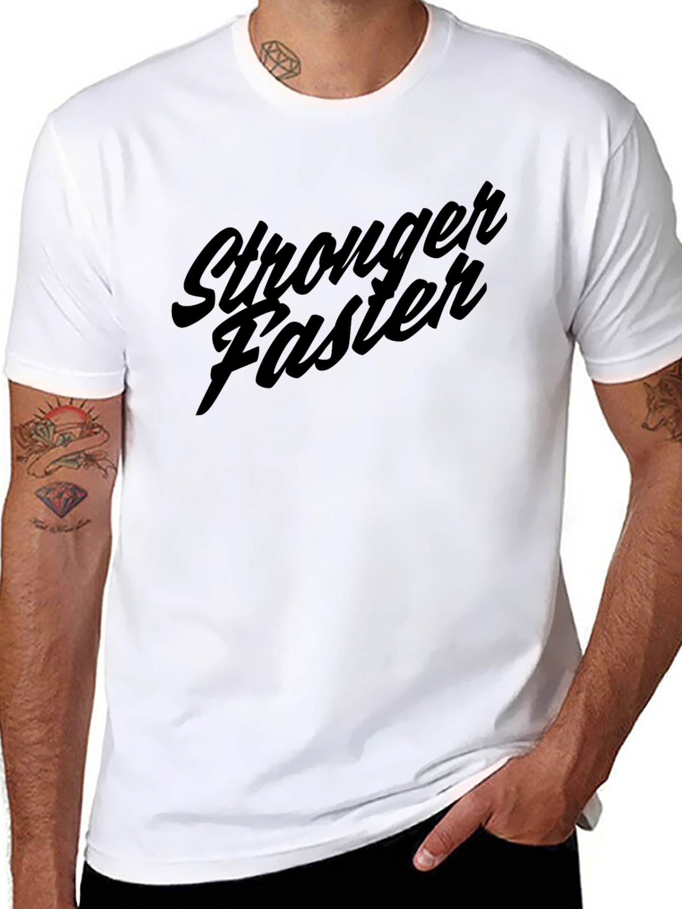 Stronger Faster Graphic Tee - Black