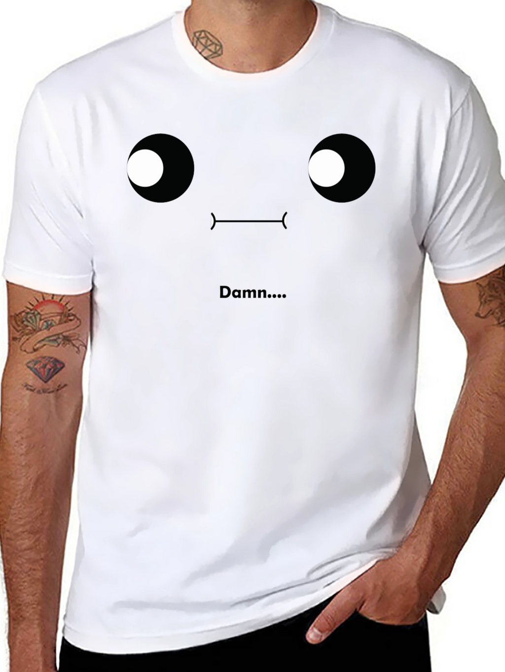 Damn T-Shirt - Funny Face Graphic Tee - Black