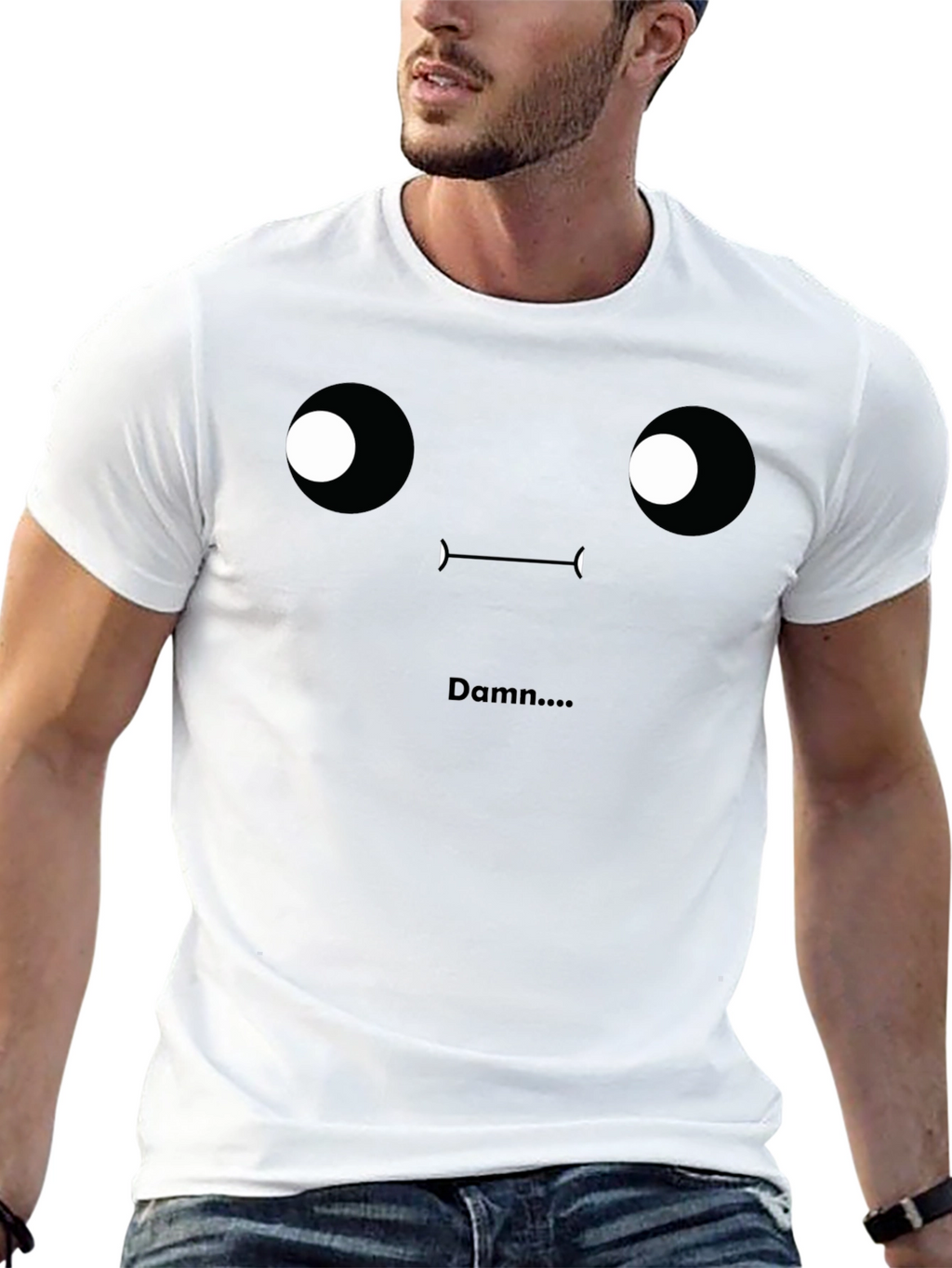 Damn T-Shirt - Funny Face Graphic Tee - Black