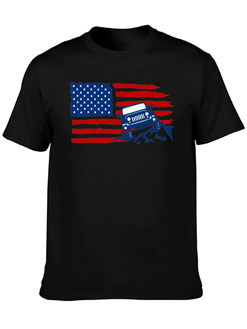 American Flag Jeep Graphic T-Shirt