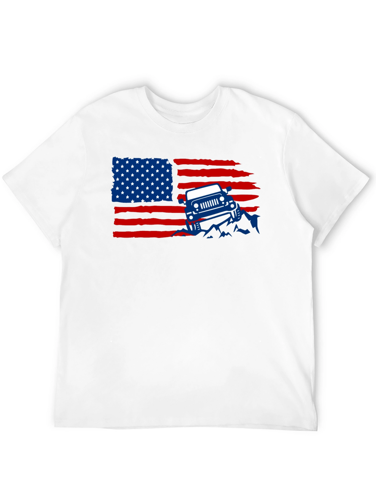 American Flag Jeep Graphic T-Shirt