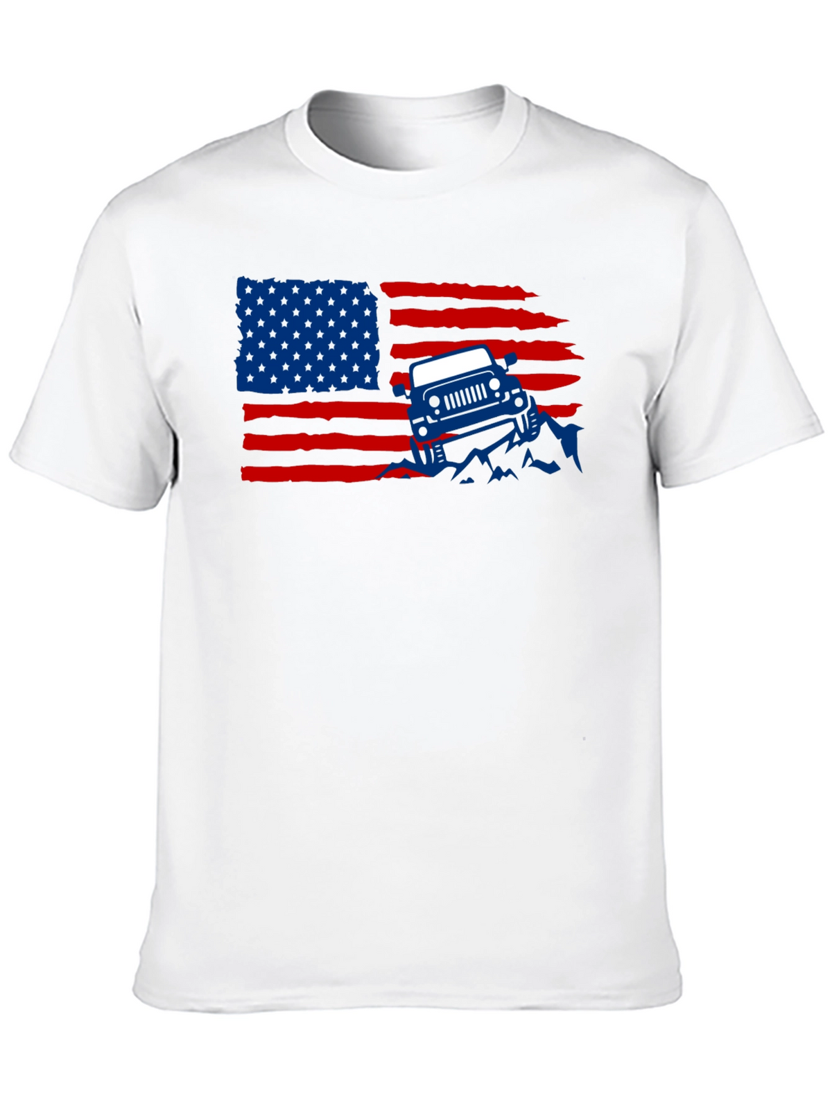 American Flag Jeep Graphic T-Shirt