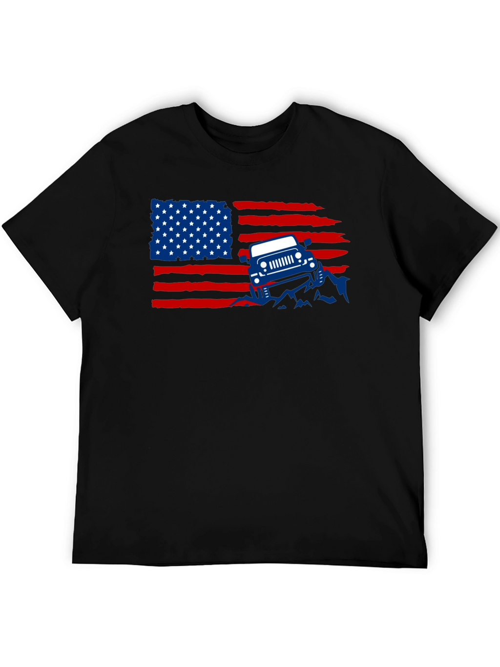 American Flag Jeep Graphic T-Shirt